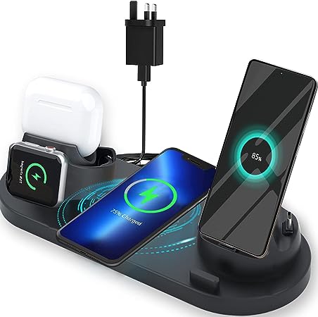6 in 1 Wireless Charger Multi-Function Wireless Charger Stand,